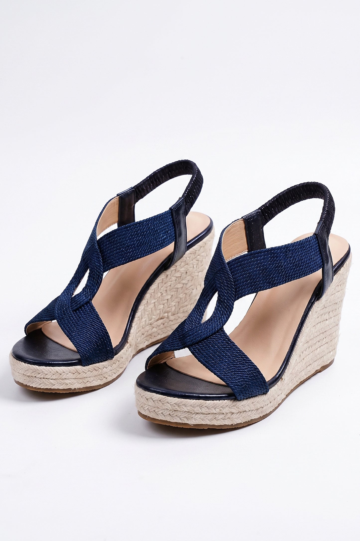 Women's Espadrille Wedge Sandals with Cross Straps