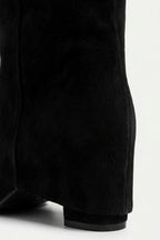 Women’s Slouch Pointed Toe Knee High Boots Low Heel