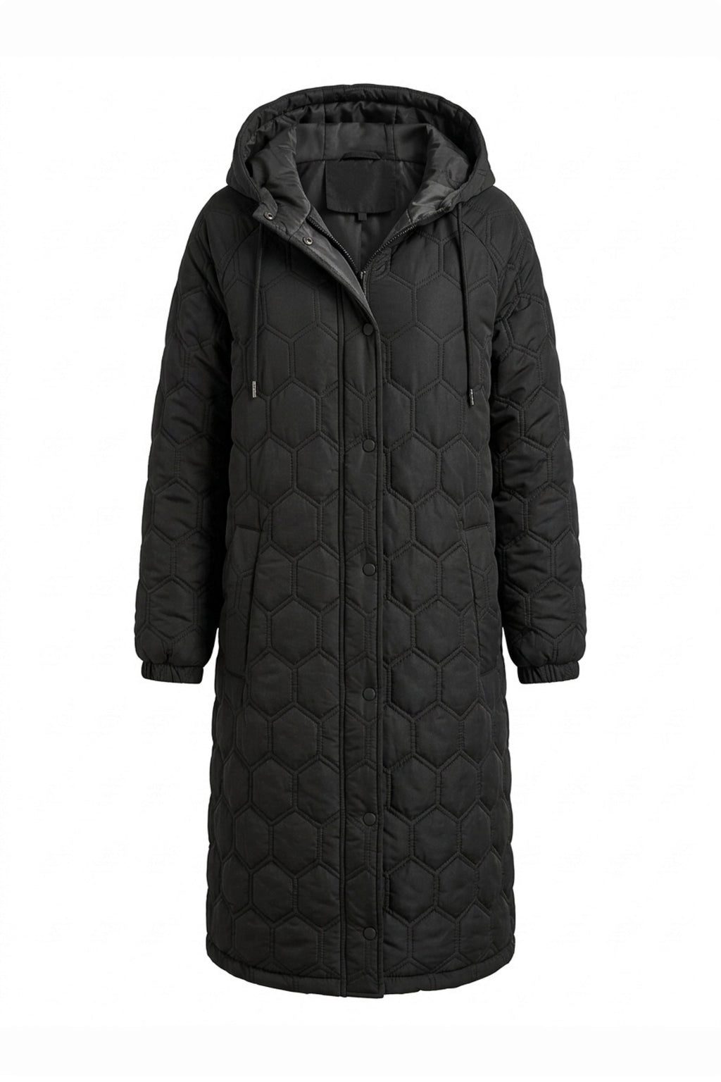 Women's Winter Warm Longline Quilted Coat with Hood