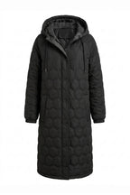 Women's Winter Warm Longline Quilted Coat with Hood