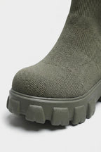 Women's Winter Easy Wear Sock Ankle Boots with Chunky Platform Sole
