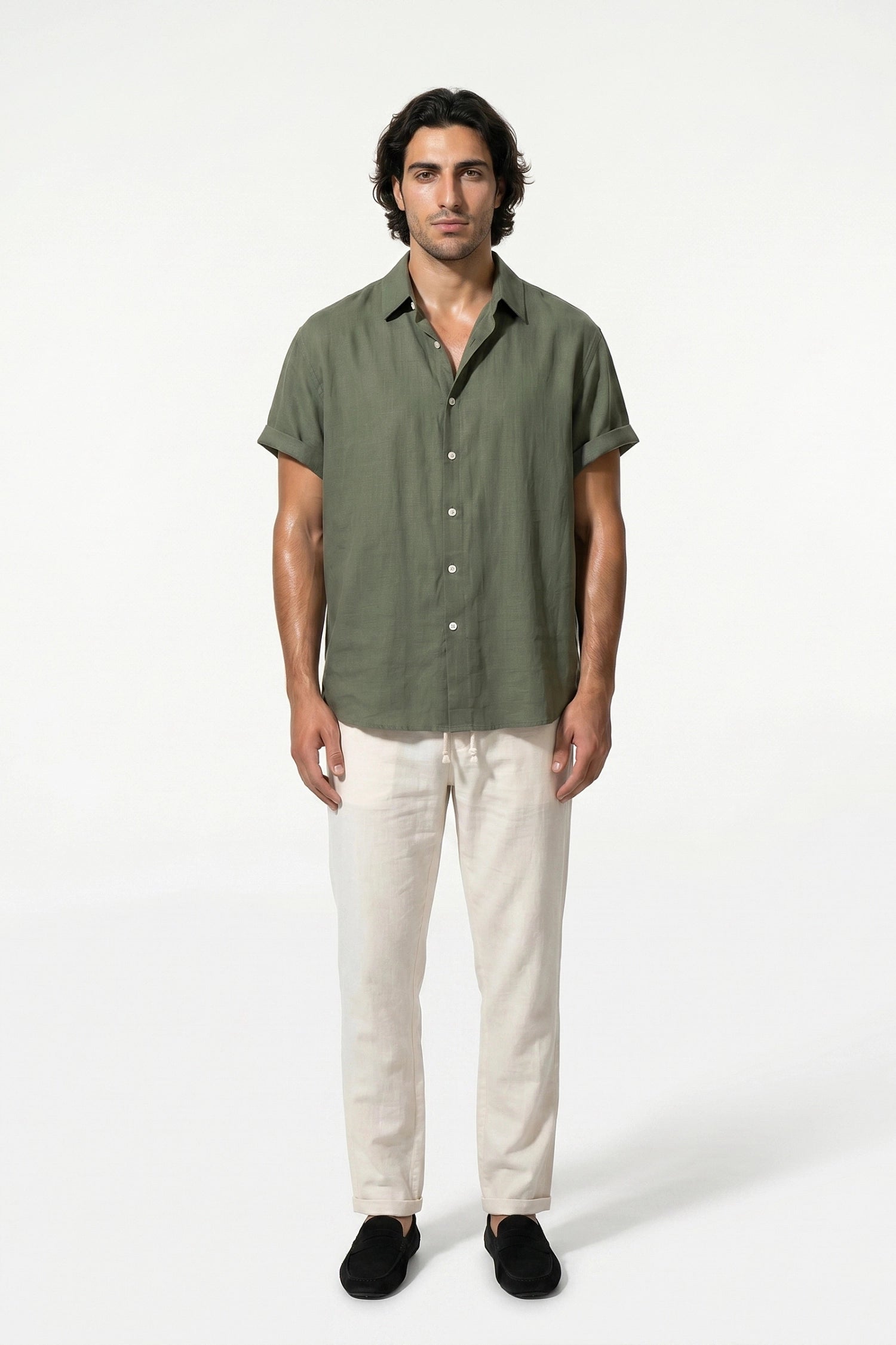 Caurelle | Men’s Shirt and Trousers Set Linen Look Comfort Summer Outfit