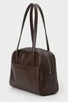 Women's Spacious Leather Shoulder Bag with Double Handle
