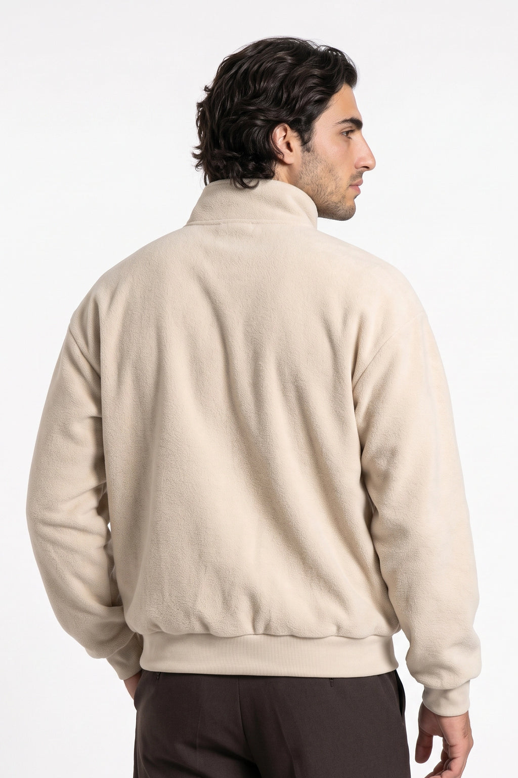 Men’s Winter Warm Fleece Cardigan Stand Collar Full Zip