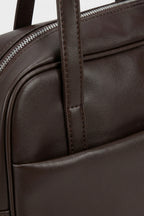 Women's Spacious Leather Shoulder Bag with Double Handle