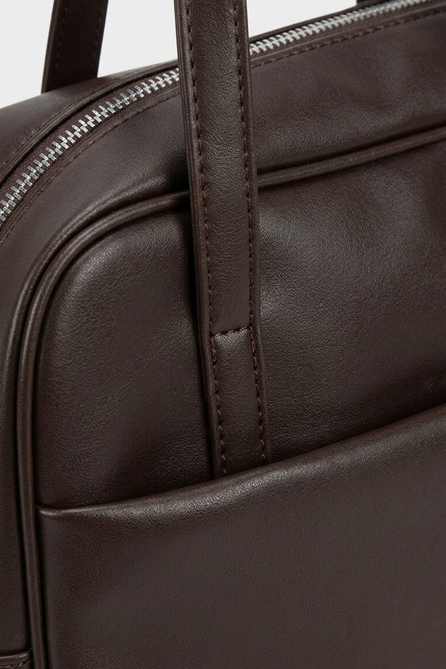 Women's Spacious Leather Shoulder Bag with Double Handle