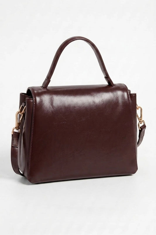 Women's Versatile Genuine Leather Satchel Crossbody Bag with Top Handle