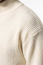 Men’s Winter Warm Textured Knitted Cardigan Stand Collar Full Zip