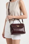 Women's Versatile Genuine Leather Satchel Crossbody Bag with Top Handle