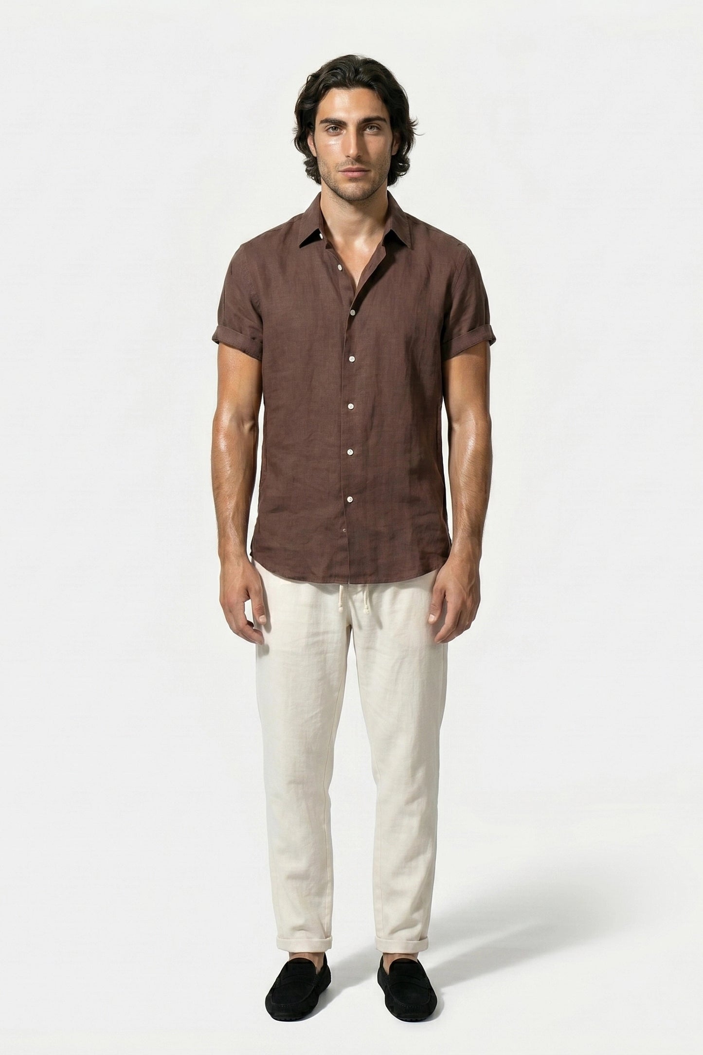Caurelle | Men’s Shirt and Trousers Set Linen Look Comfort Summer Outfit