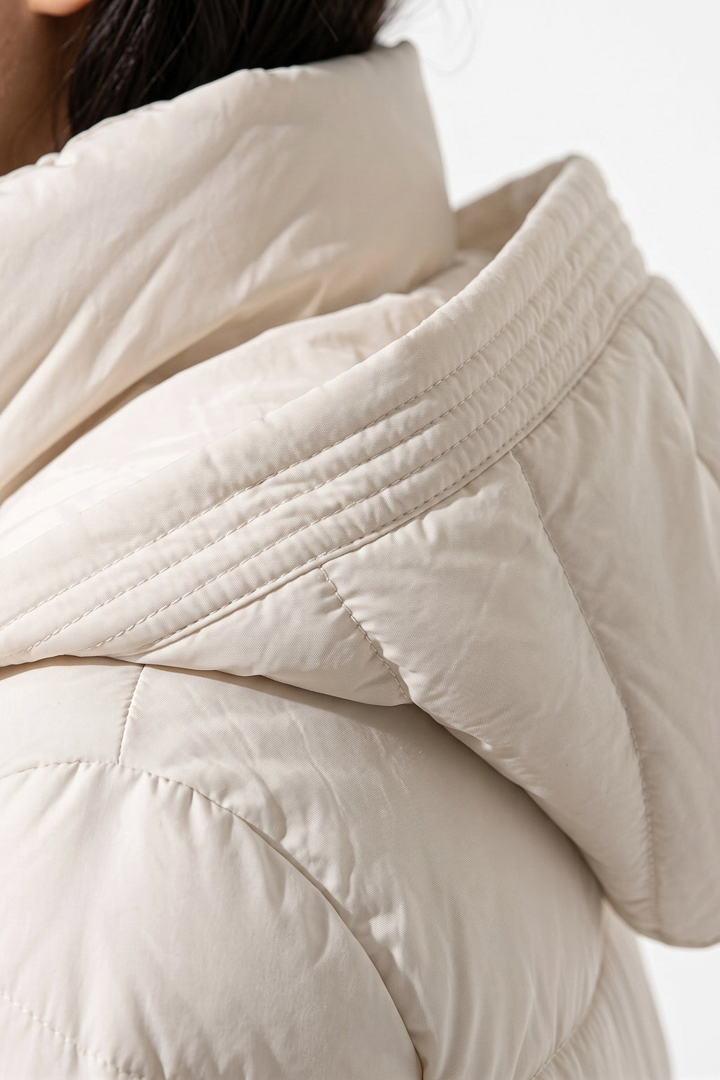 Women's Winter Warm Longline Puffer Coat with Hood and Waist Belt