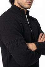 Men's Winter Warm Knitted Cardigan with Full Zip and Stand Collar