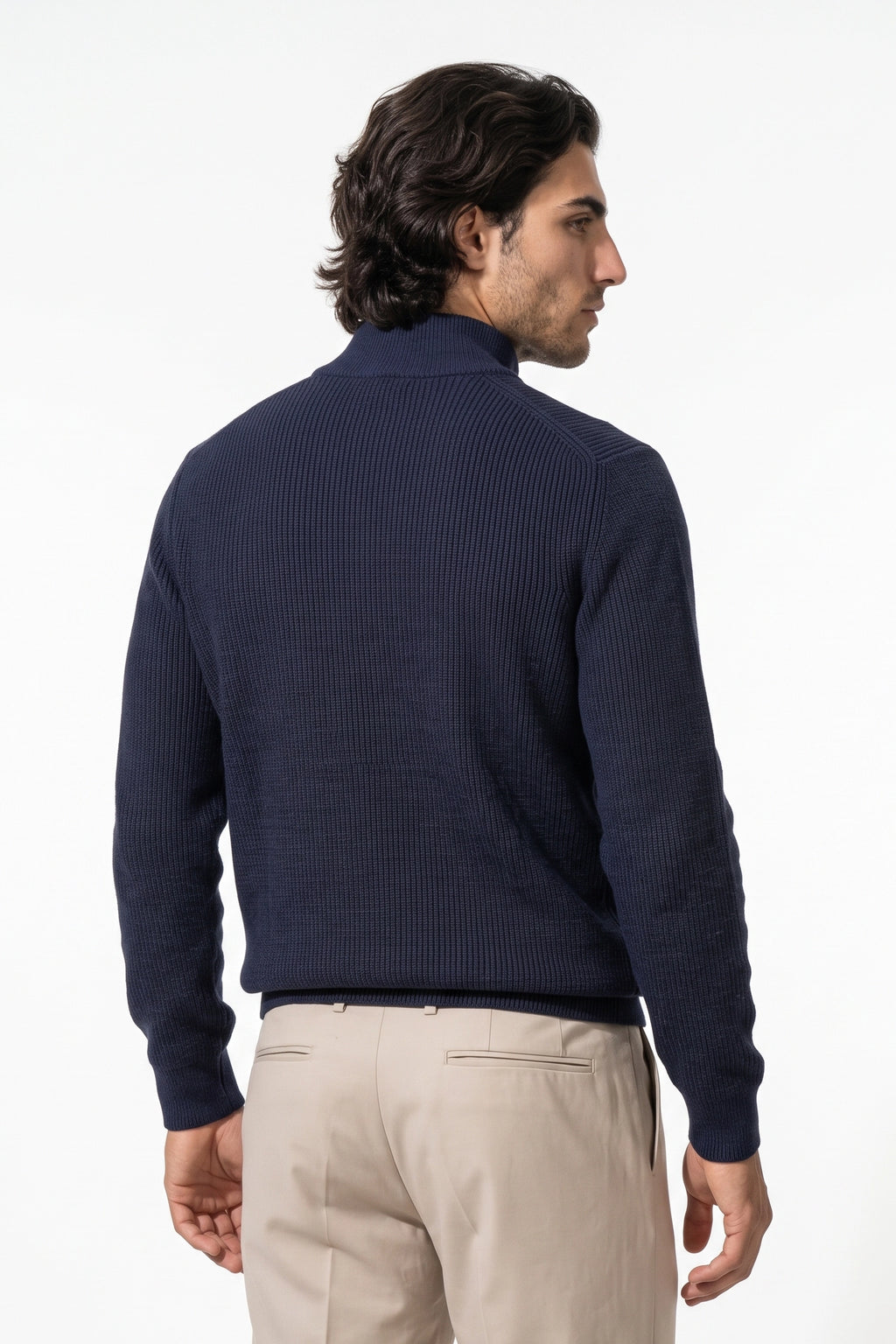 Men’s Winter Warm Ribbed Knit Cardigan Full Zip