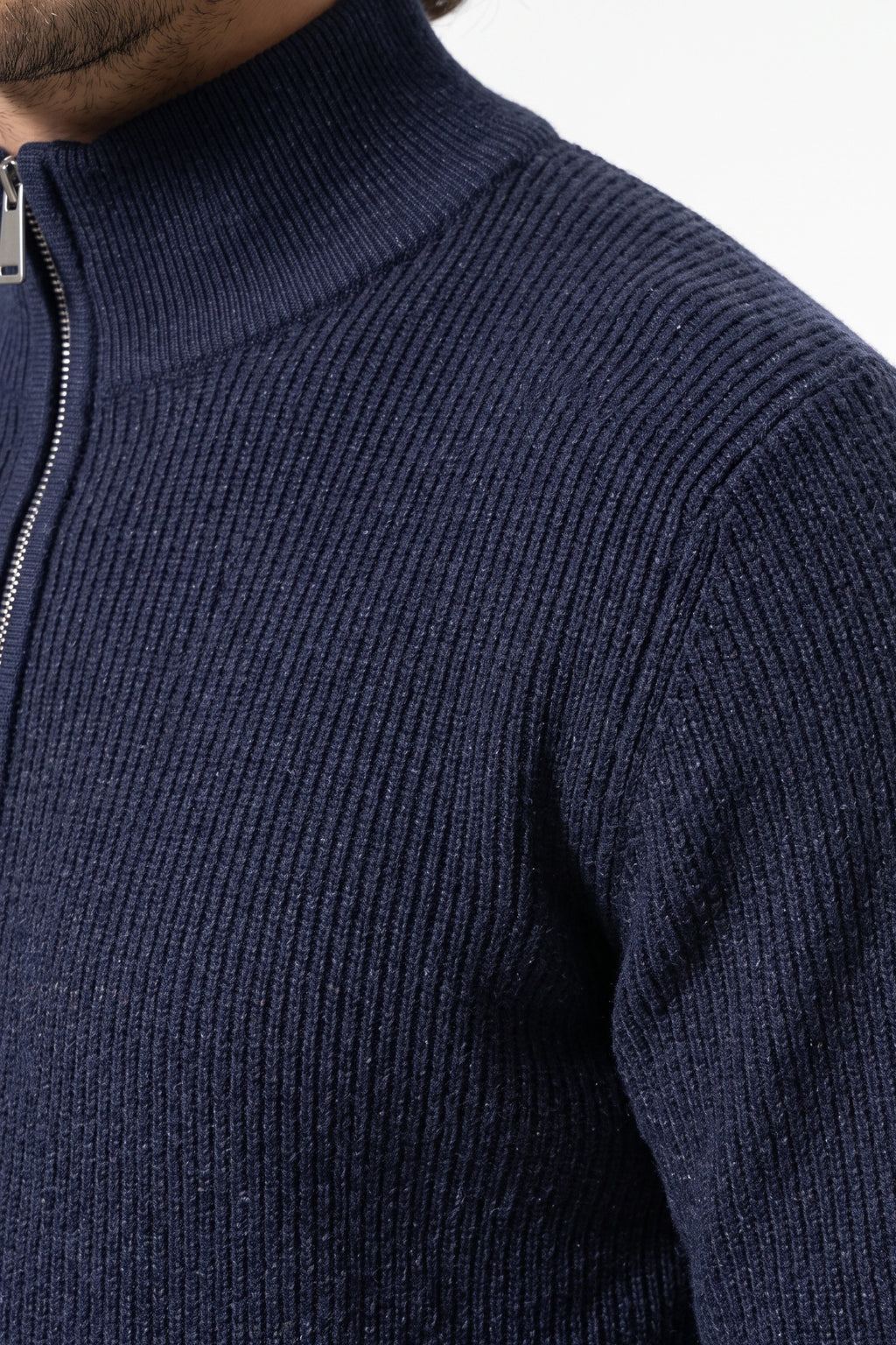 Men’s Winter Warm Ribbed Knit Cardigan Full Zip