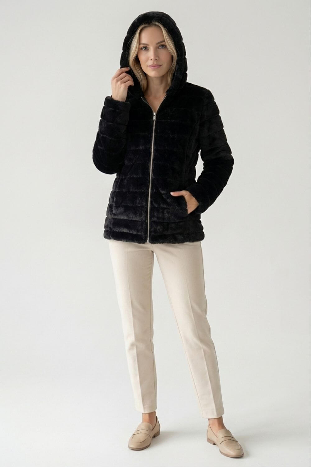 Caurelle | Women’s Faux Fur Fleece Puffer Jacket