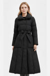 Caurelle | Women’s Long Belted Puffer Coat – Elegant Winter Silhouette
