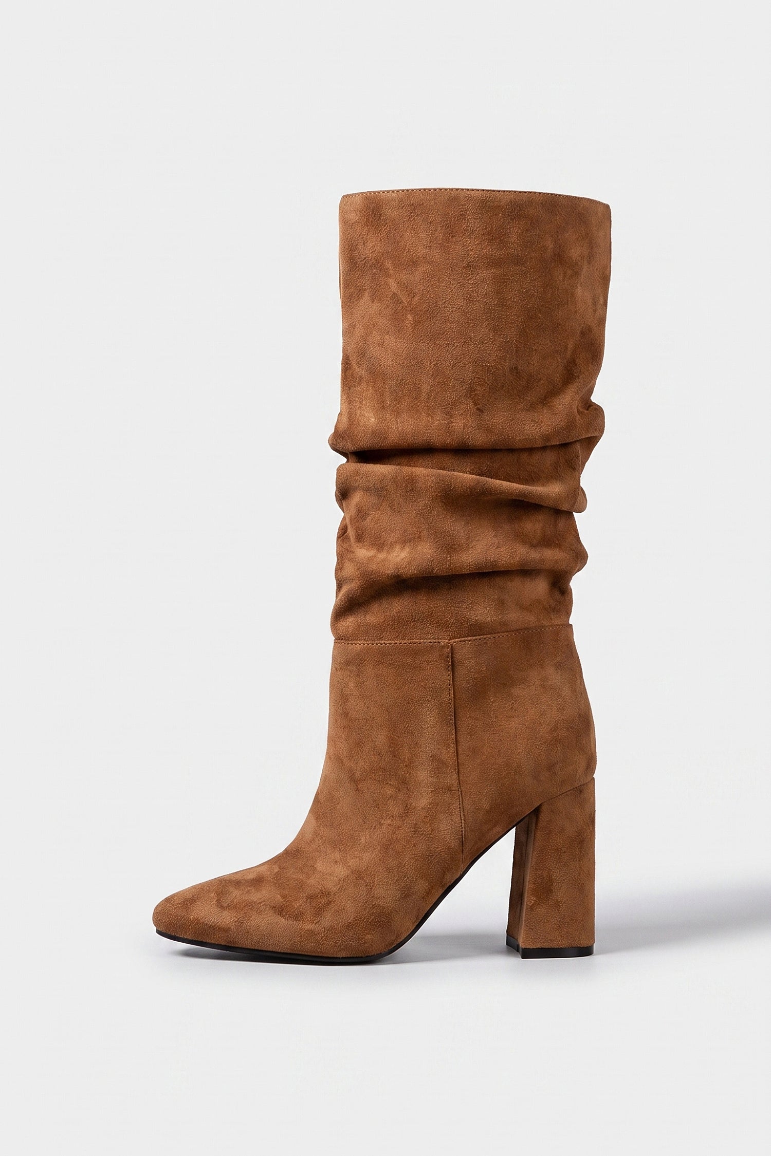 Women’s Winter Suede Slouch Block Heel Knee High Boots