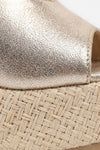 Women's Wedge Mule Sandals with Raffia Platform Sole