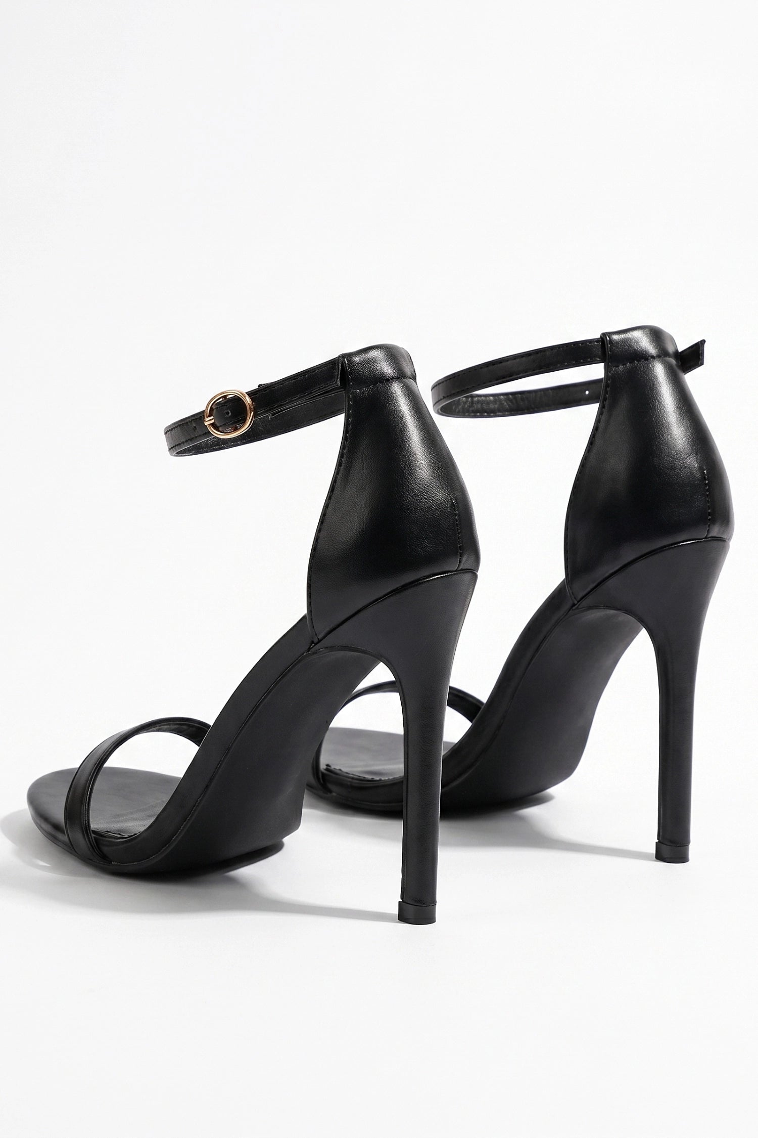 Caurelle | Women’s Open Toe Black High Heels Cut-Out Evening Elegance