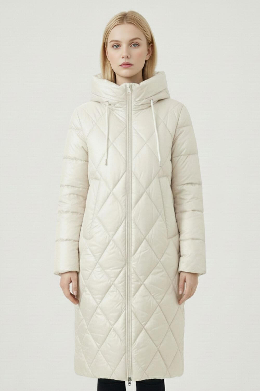 Caurelle | Women’s Long Diamond Quilted Winter Puffer Coat
