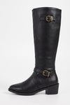 Women’s Winter Knee High Boots with Side Zip and Buckle