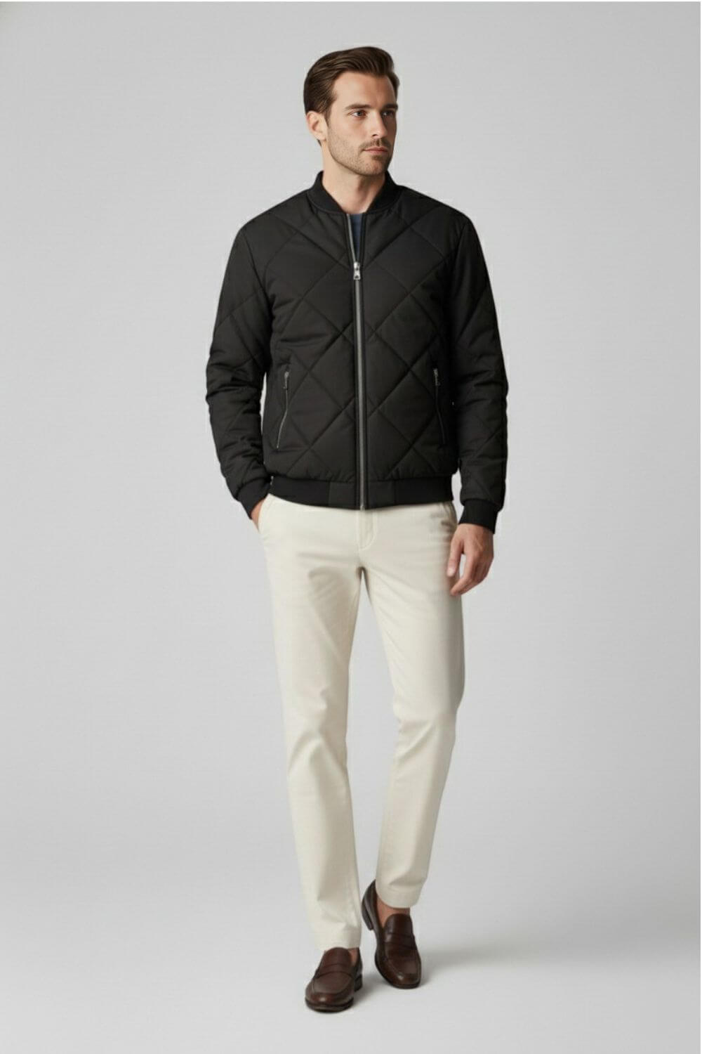 Caurelle | Men’s Quilted Bomber Winter Jacket – Warmth in Every Layer