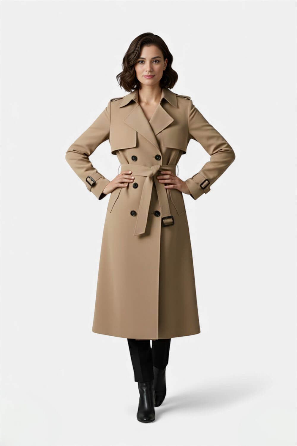 Caurelle | Women’s Belted Long Trench Coat