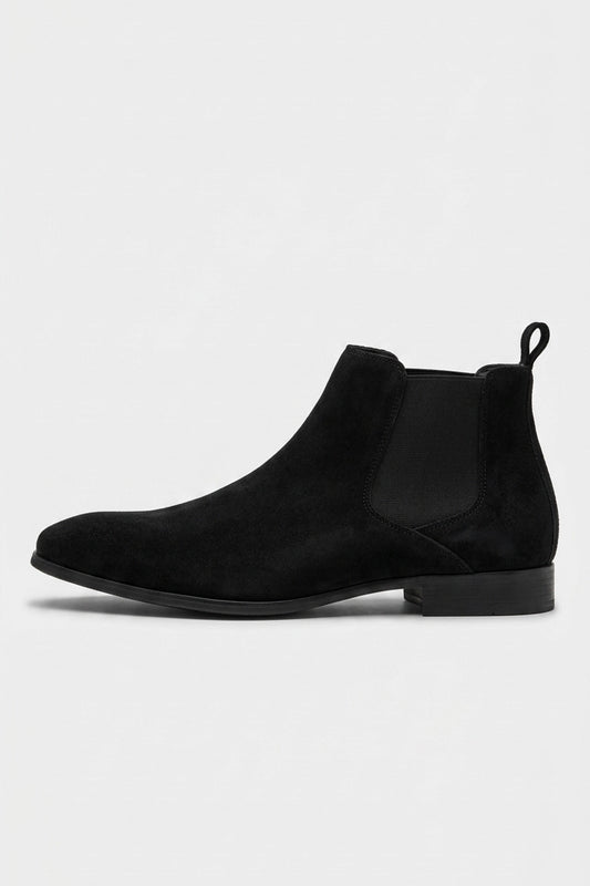Men’s Winter Easy Wear Suede Chelsea Boots Low Heel