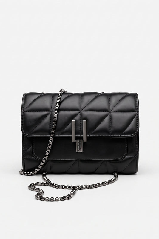 Women's Lightweight Quilted Chain Crossbody Shoulder Bag
