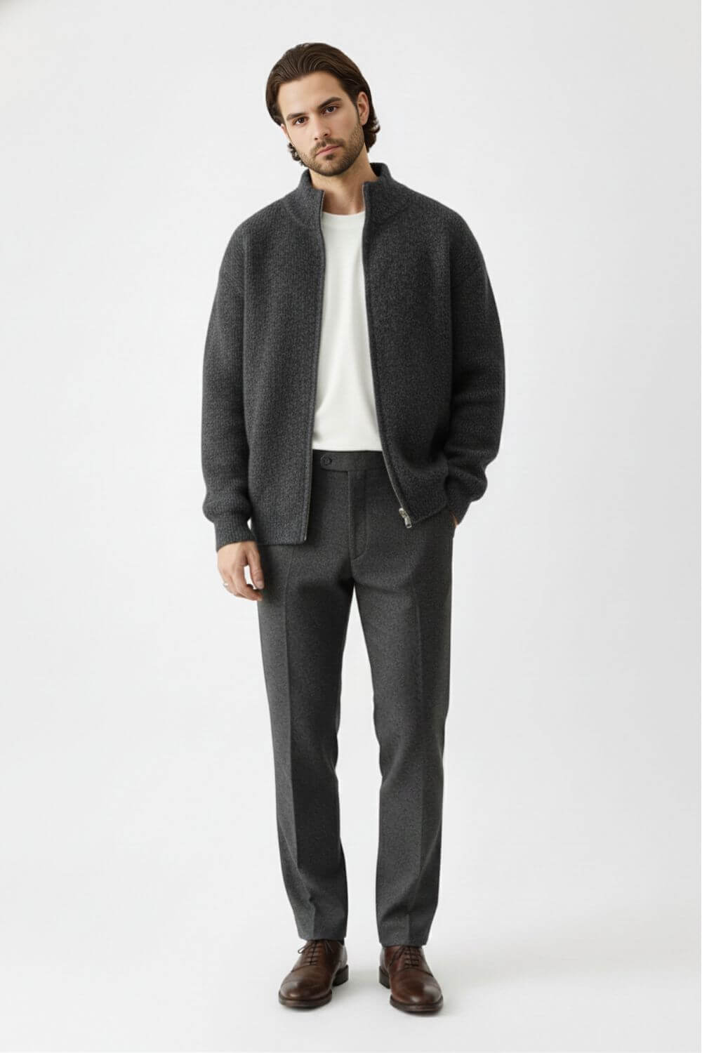 Caurelle | Men’s Zip Knit Jumper in Wool Blend