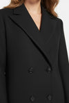 Caurelle | Women’s Long Double-Breasted Coat – Timeless Black Sophistication