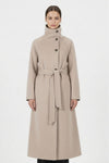 Caurelle | Women’s Long Belted High Neck Coat