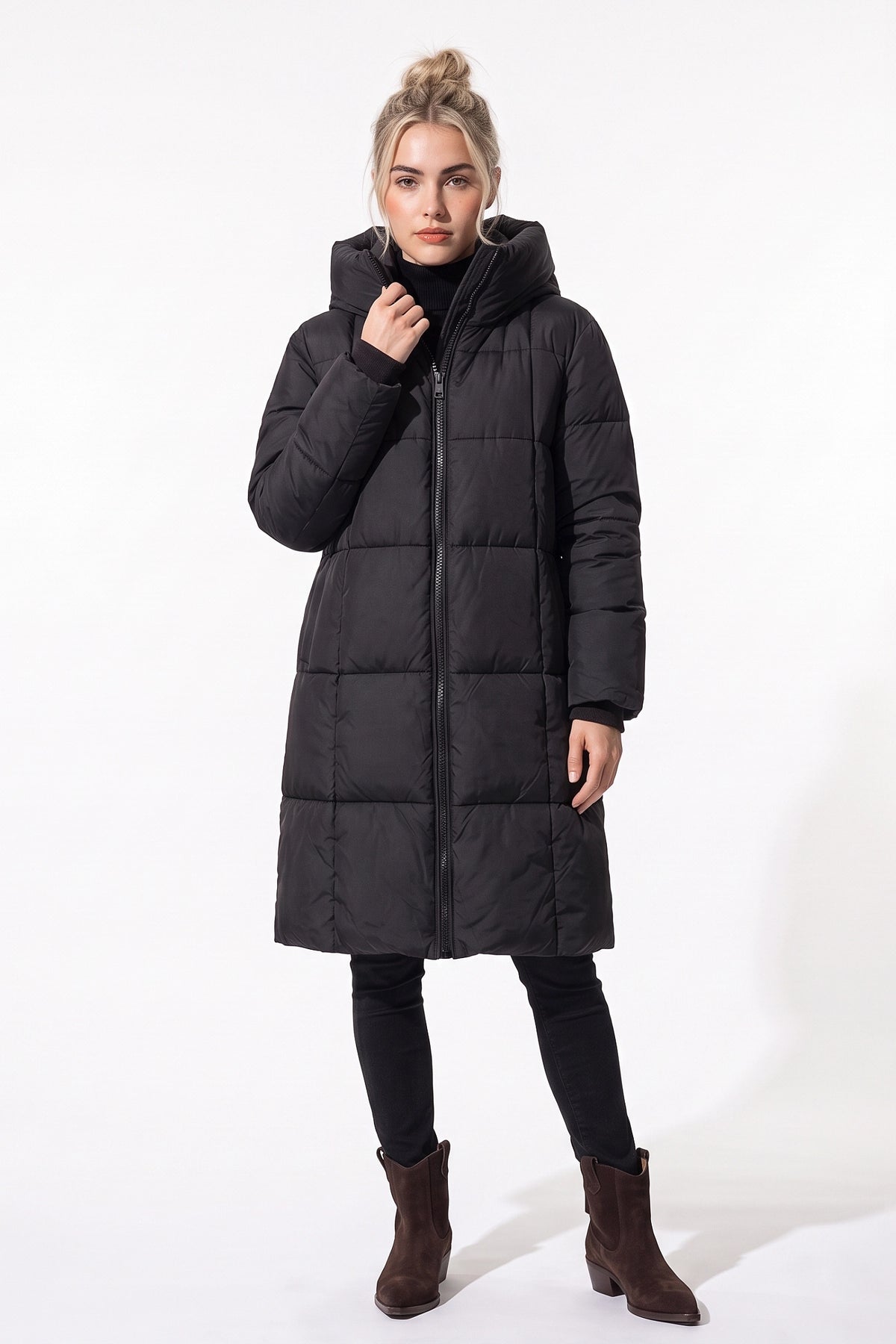Women’s Winter Warm Longline Puffer Coat with Hood