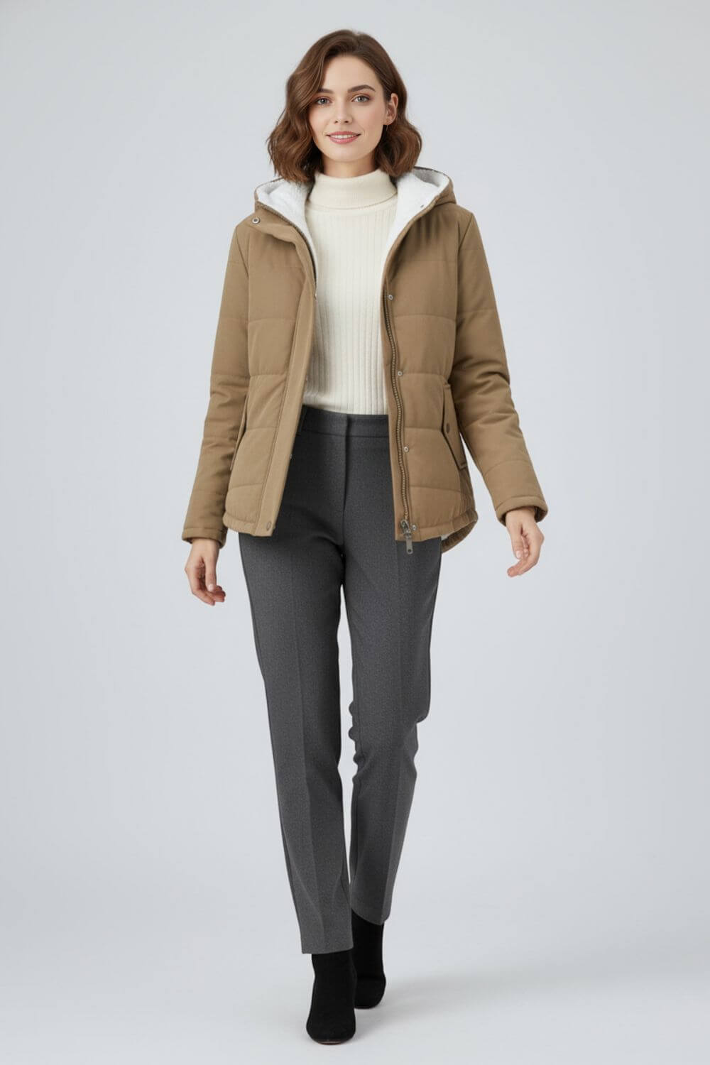Caurelle | Women’s Hooded Padded Faux Fur Jacket