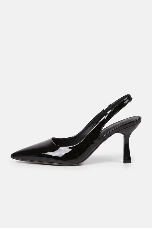 Women’s Stylish Black Slingback Heels Pointed Toe