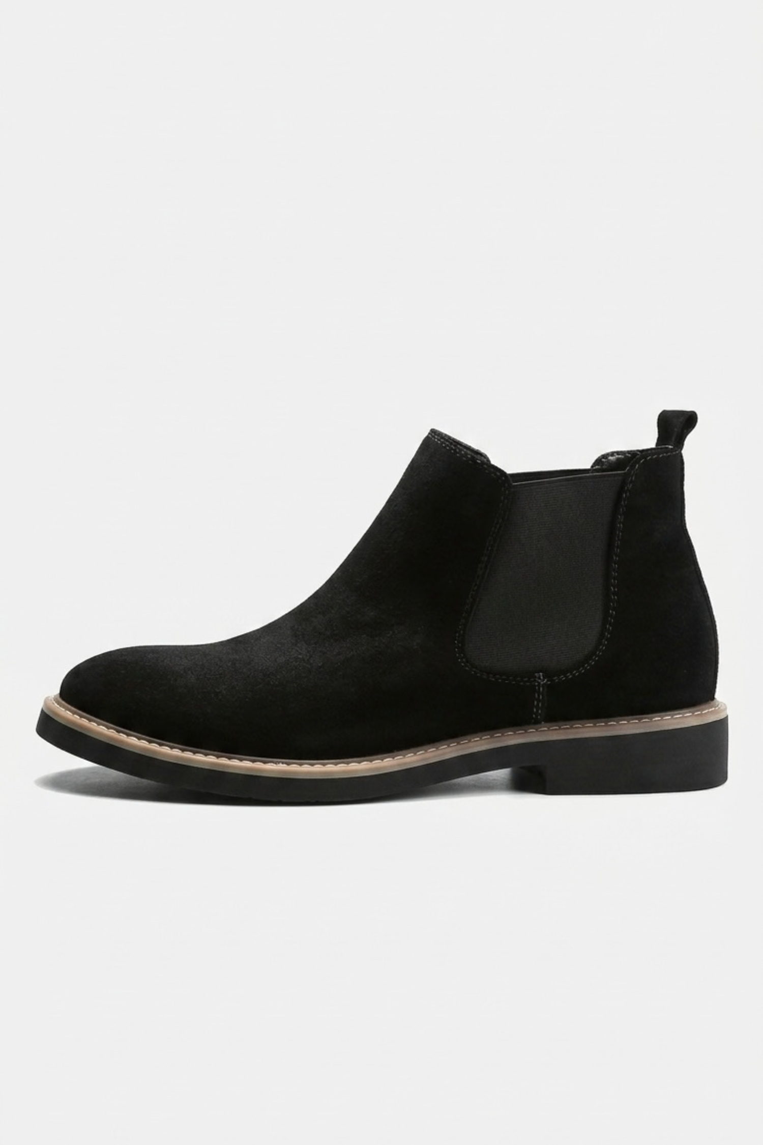 Men's Comfortable Suede Chelsea Ankle Boots with Low Heel