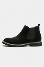 Men's Comfortable Suede Chelsea Ankle Boots with Low Heel
