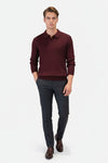 Caurelle | Men’s Knitted V-Neck Jumper – Polo Collar Autumn Winter