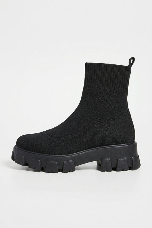 Women's Winter Easy Wear Sock Ankle Boots with Chunky Platform Sole