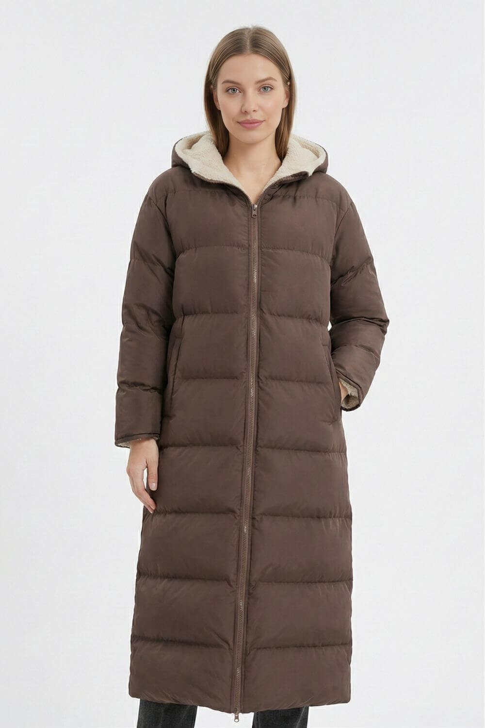 Caurelle | Women’s Long Puffer Coat – Timeless Warmth with Modern Grace