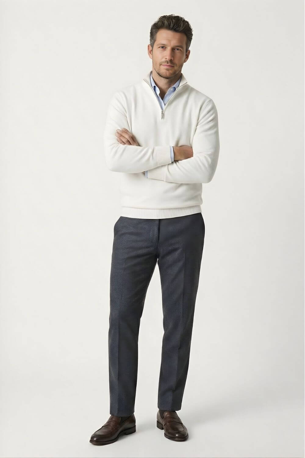 Caurelle | Men's Classic Half‑Zip Knit Jumper