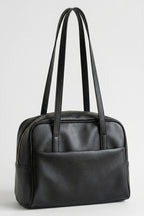 Women's Spacious Leather Shoulder Bag with Double Handle