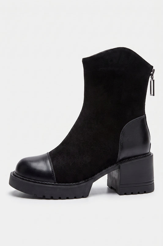 Women’s Winter Chunky Block Heel Suede Ankle Boots