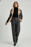 Caurelle | Women’s Smooth Cropped Faux Fur Lapel Jacket