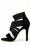 Caurelle | Women’s Black High Heel Elastic Fit Zip Closure