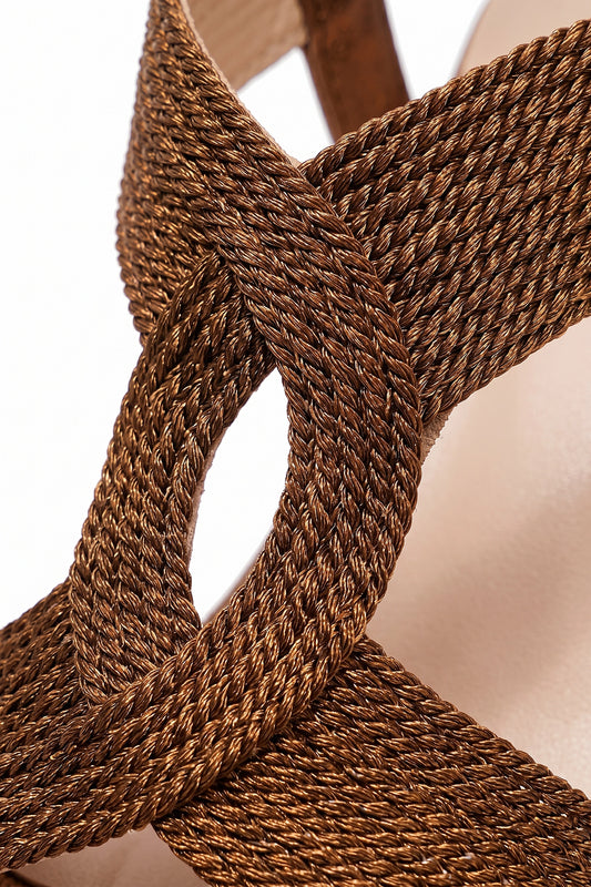 Women's Espadrille Wedge Sandals with Cross Straps