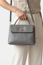 Women's Versatile Genuine Leather Satchel Crossbody Bag with Top Handle