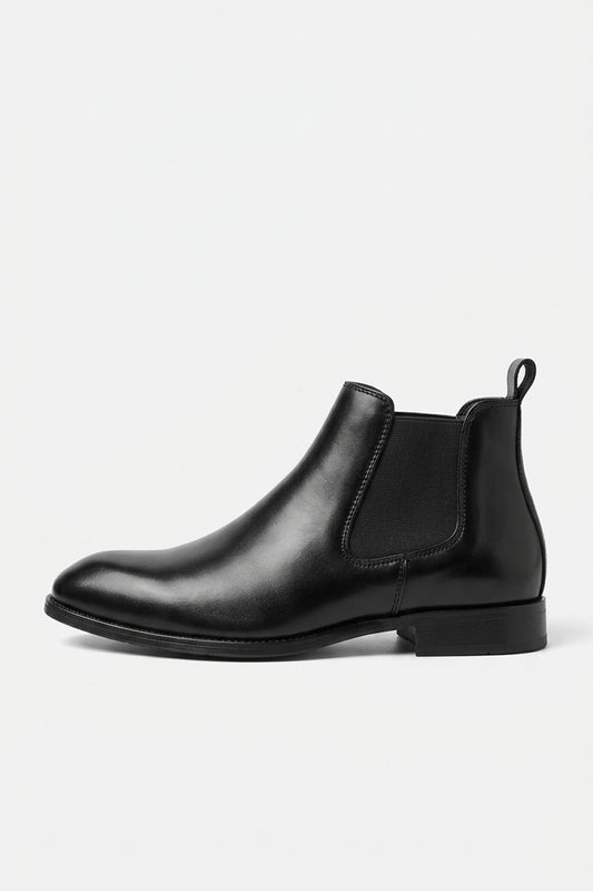 Men’s Easy Wear Leather Chelsea Boots with Low Heel