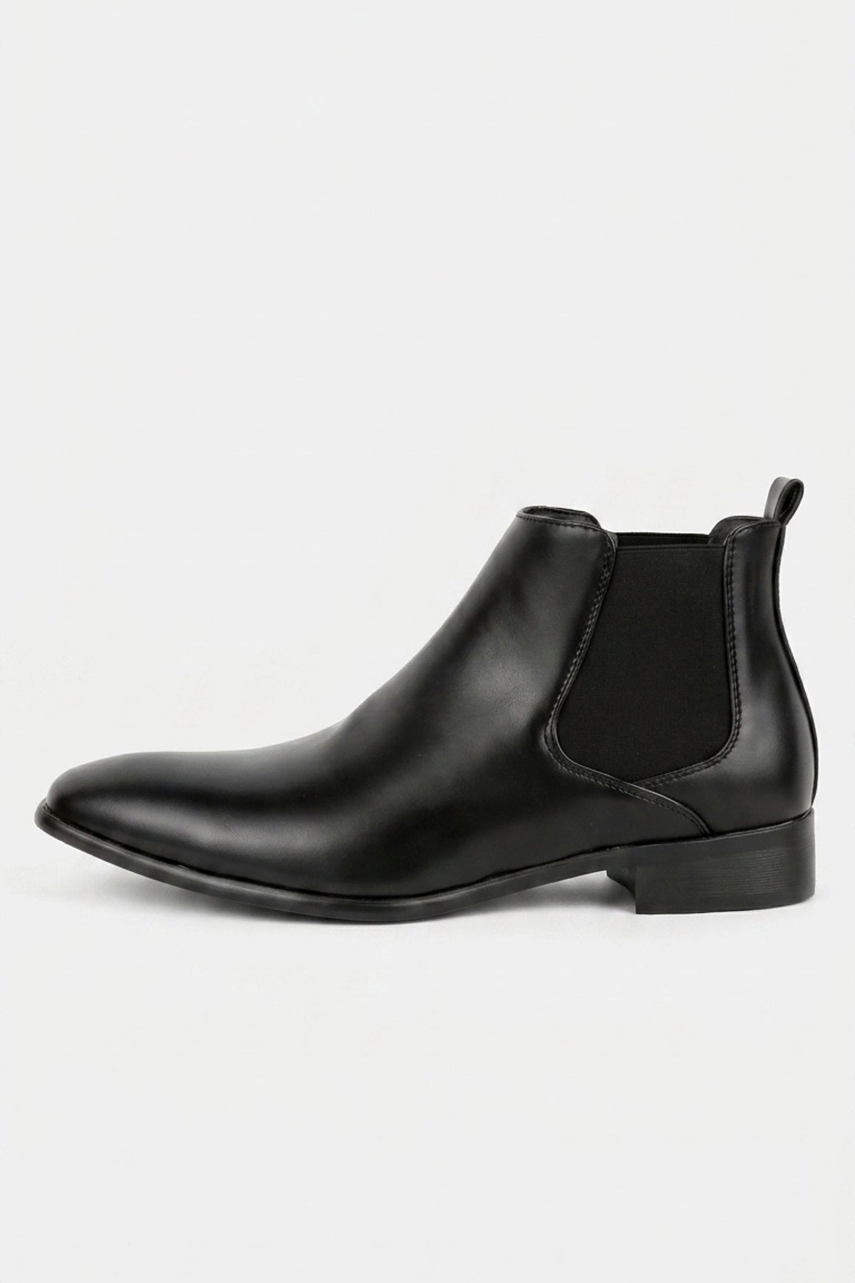 Men’s Comfortable Leather Chelsea Boots Rounded Toe Low Heel