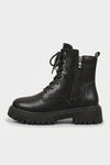 Women’s Winter Lace Up Side Zip Black Ankle Boots